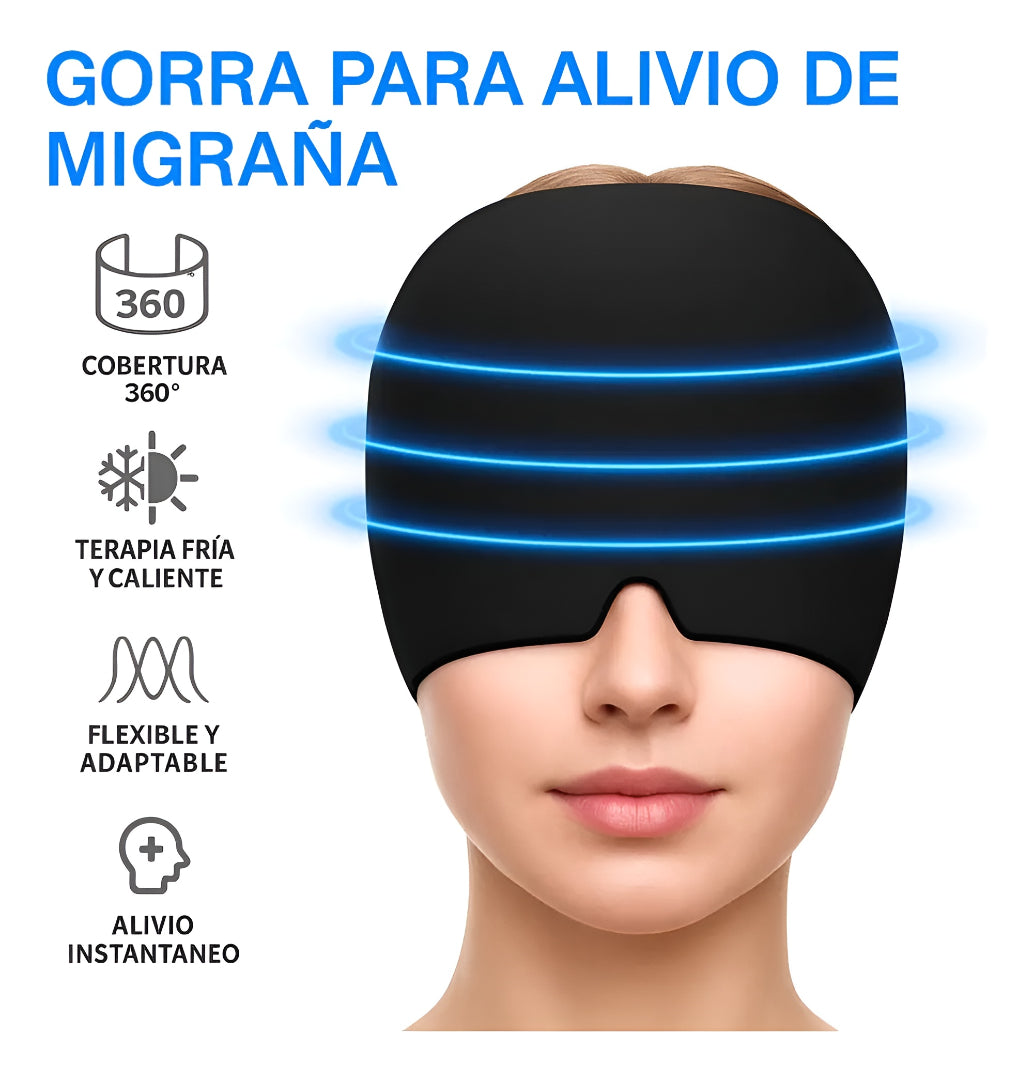 Gorra Para Aliviar Dolor de Cabeza – Negro