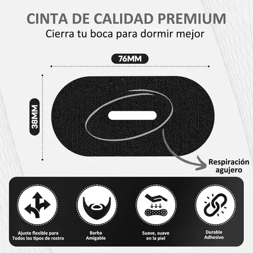 Tiras Bucales Para Dormir (X30 unidades) – Negro