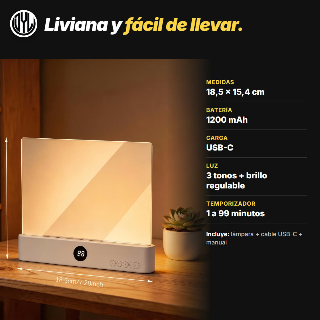Luz de Lectura LED Recargable 2 en 1 con Temporizador